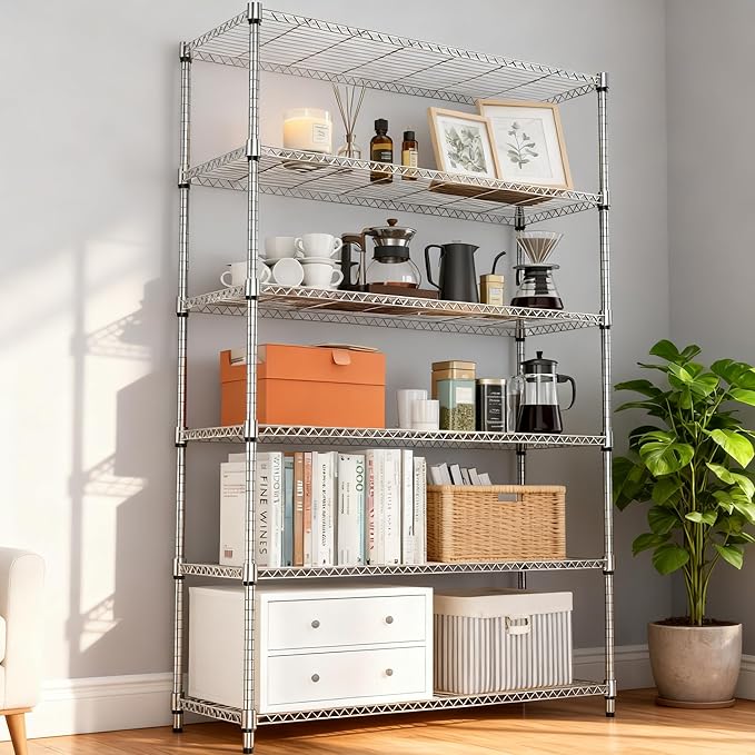 6 Tiers Shelf 2100 lbs Steel Storage Shelving Utility Shelving Unit Steel - Image 7