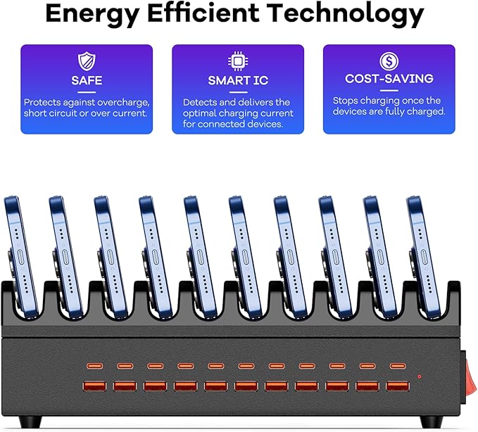 USB~C Charger Block, 300W 22 Port USB Charging Station - Image 6