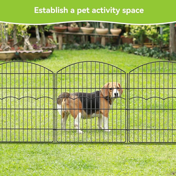 Decorative Garden Fence 6 Panels 6 Panels 13.4 ft×32in Metal Garden Fences - Image 7
