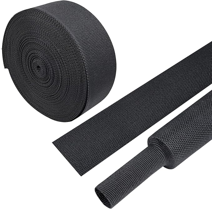 Heat Shrink Wire Loom 2:1 Shrinkable Braided Cable Sleeve 1-1/8 Inch ID-46ft by BuyUneed