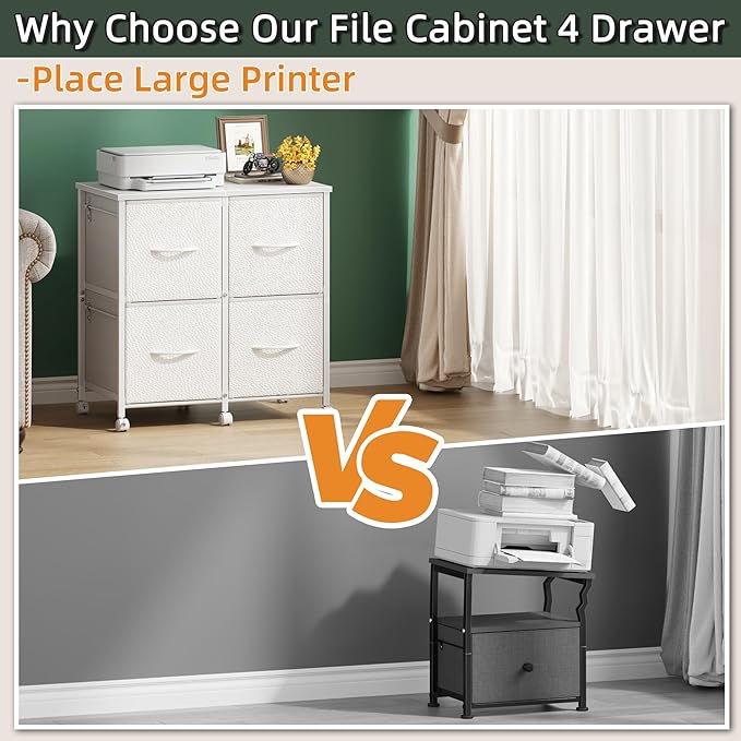 4 Drawer Lateral File Cabinet, Mobile Filing Cabinet - Image 4