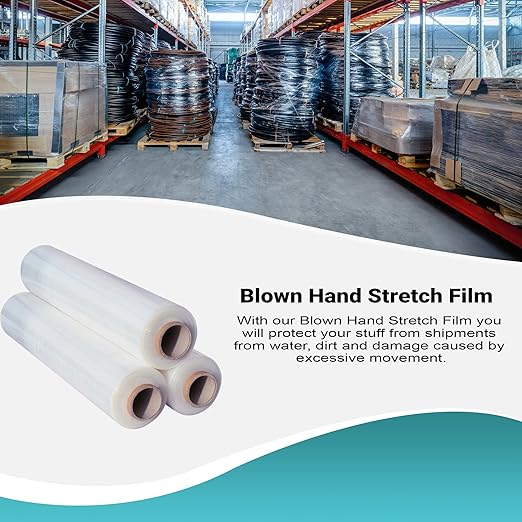 APQ 4 Rolls of Blown Hand Stretch Film 12" x 1500'. Clear Hand Stretch Wrap - Image 5