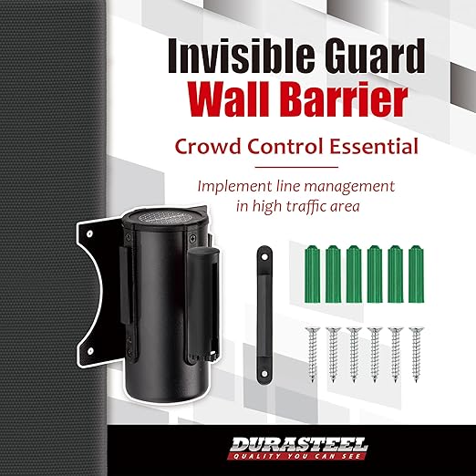 DuraSteel Wall Mount Crowd Control Retractable Belt Barrier - Image 2