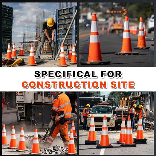 28" Orange PVC Construction Cones - Image 7