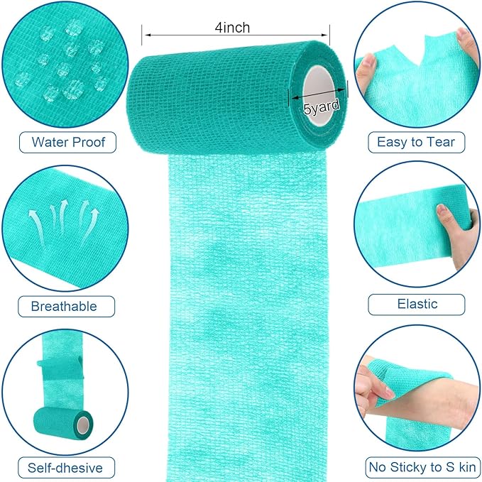 Treela 36 Pcs Self Adherent Bandage 4" X 5 Yard Wrap Breathable Cohesive - Image 2
