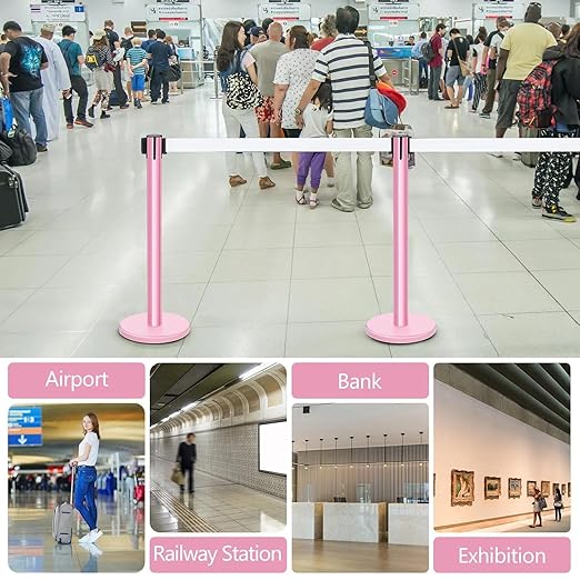 Therwen 6 Pack Heavy Duty Crowd Control Stanchions 9.8 ft Stainless Steel - Image 7