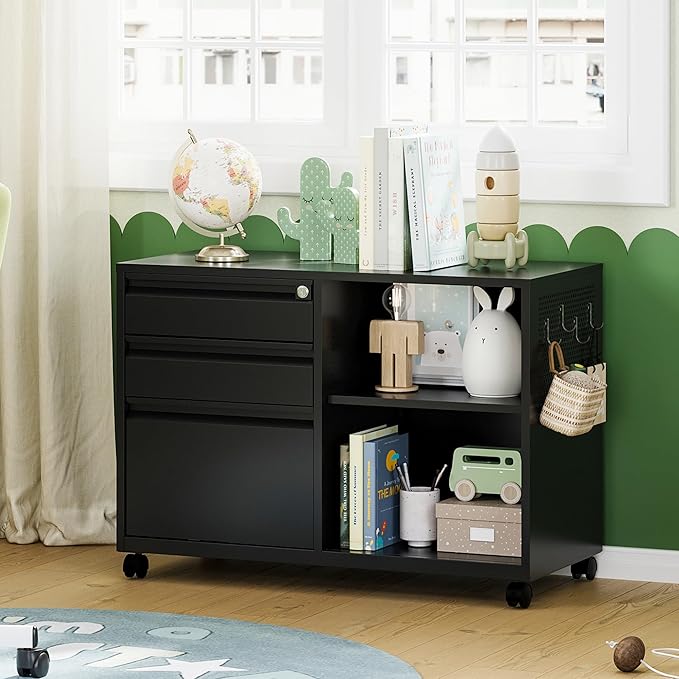 Letaya Mobile 3 Drawer File Cabinet - Image 2