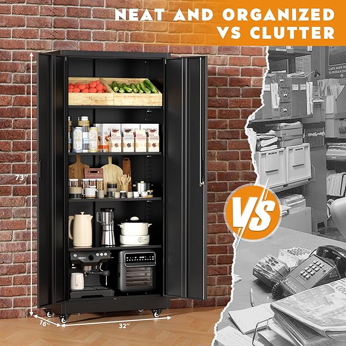Greenvelly 74" Metal Storage Cabinet - Image 6