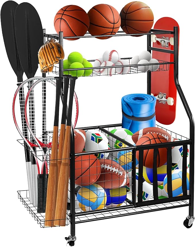 Garage Sports Equipment Organizer, Ball Storage Rack, Garage golf Organizer - Image 7