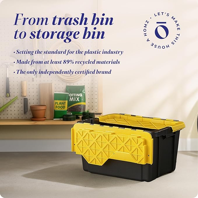 HOMZ 6-Pack Durabilt Tote, Heavy Duty Plastic Storage Bins - Image 7