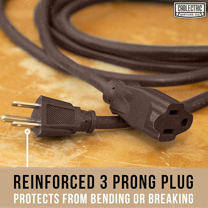 Brown Outdoor Extension Cord 6 Ft, 16/3 Heavy Duty Cable - Image 6