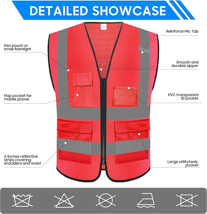 Reflective Safety Vest for Men Women - Image 2