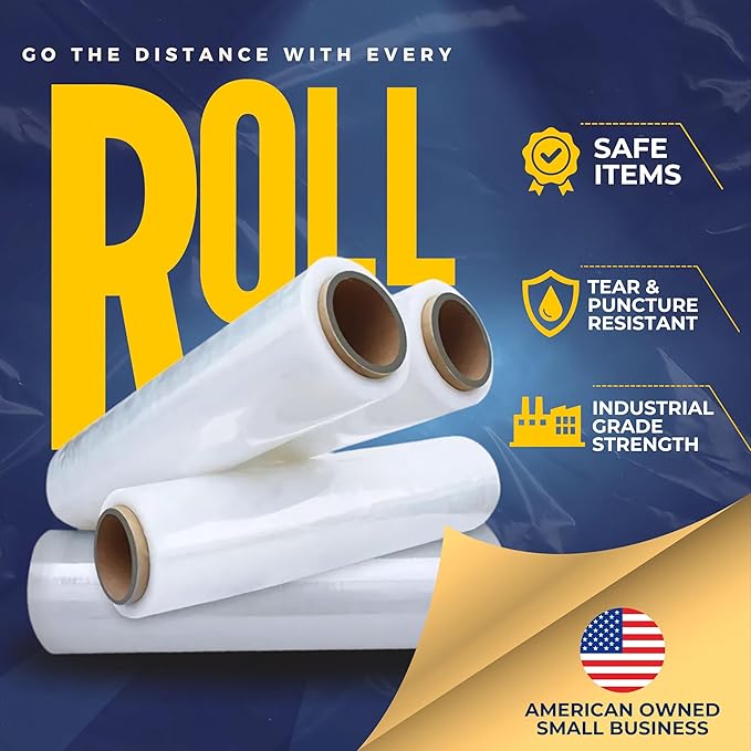 Industrial Stretch Film Wrap – 18" x 1000 FT x 80 Gauge, 4 Rolls Heavy Duty - Image 2