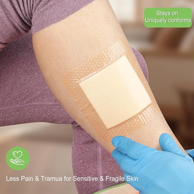 NeuHeils Silicone Super Absorbent Wound Dressing 4''x4'' 20 Packs, - Image 4