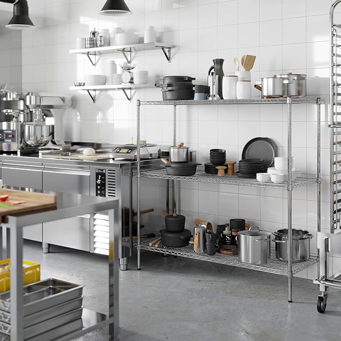 21" Deep x 54" Wide x 54" Height Wire Shelving Kit | 3-Tier | NSF Commercial - Image 7