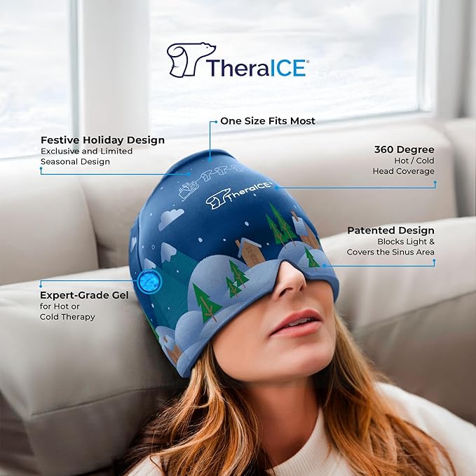TheraICE Migraine Relief Cap, Cooling Gel Hat, Soothing Headache Ice Pack Mask - Image 3