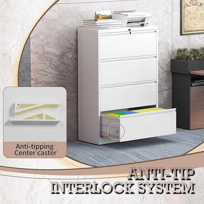 4 Drawer Lateral File Cabinet - Image 7