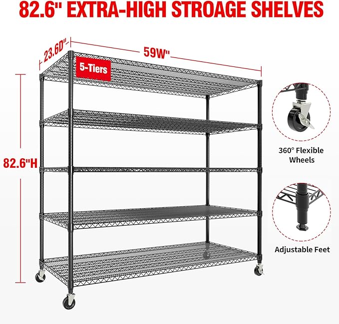 Garvee Heavy Duty 82" H Storage Shelving Unit - Image 2