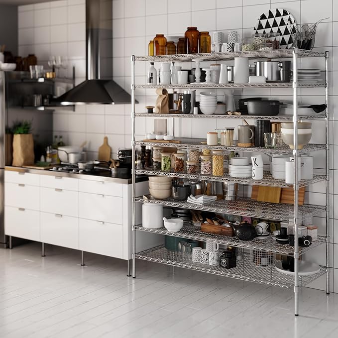 24" Deep x 60" Wide x 74" Height Wire Shelving Kit | 8-Tier | NSF Commercial - Image 6