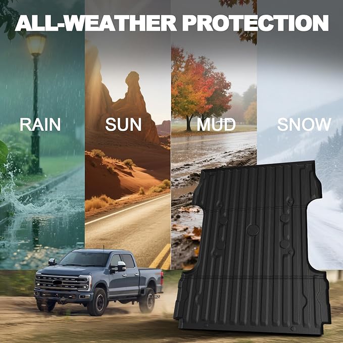 Truck Bed Mat for Ford F250 F350 F450 Super Duty 2017-2026, All Weather Truck - Image 8