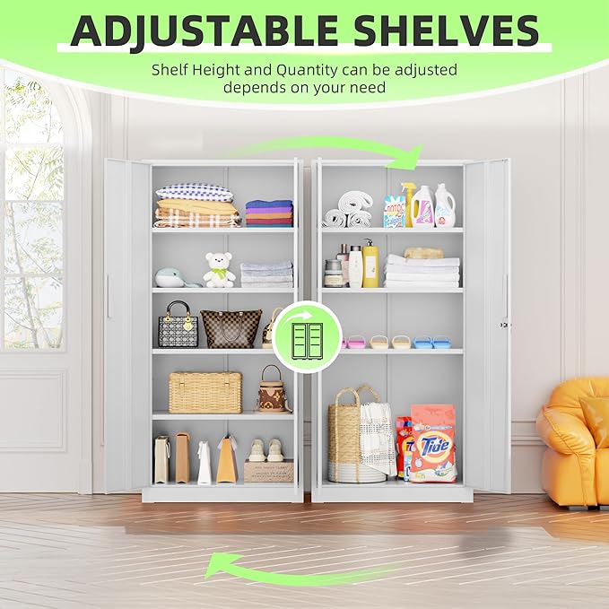 SUNCROWN 72" Metal Storage Cabinet - Image 7