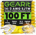 GEARit Outdoor 14 AWG Gauge 3 Prong Plug 100 Foot Extension Cord, Power Cord by GEARit