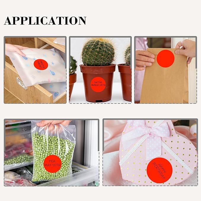 2 Inch Fluorescent Red Circle Stickers 500 Pcs, Permanent Color Coding Dots - Image 7