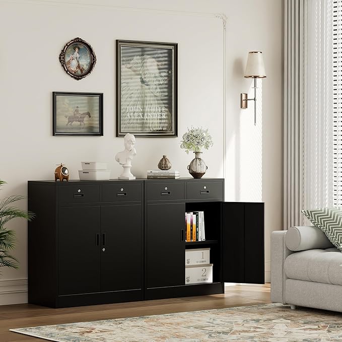 Metal Storage Cabinet, 36 Inch Tall Metal Garage Cabinet - Image 2
