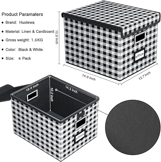 Huolewa Decorative File Organizer Boxes Office Document Storage - Image 7