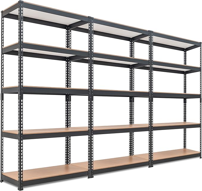 HOMEDANT 5 Tier Storage Shelves Adjustable Laminated Boltless Garage Metal by TheBestOrganizingSolution