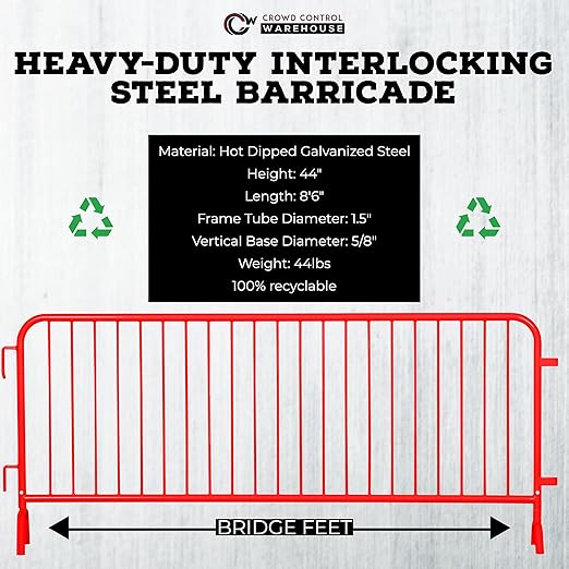 Angry Bull Barricades Metal Interlocking Steel Barricade - Image 2