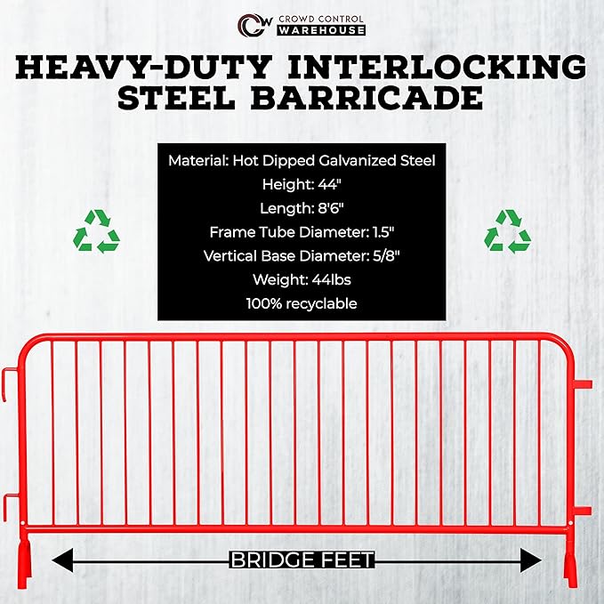 Angry Bull Barricades Metal Interlocking Steel Barricade - Image 2