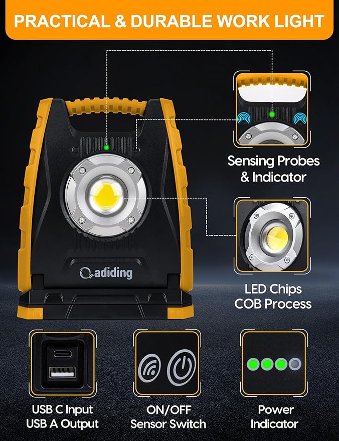 Adiding Rechargeable LED Work Light 4400mAh - Image 2