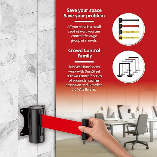 DuraSteel Wall Mount Retractable Belt Barrier - Image 7