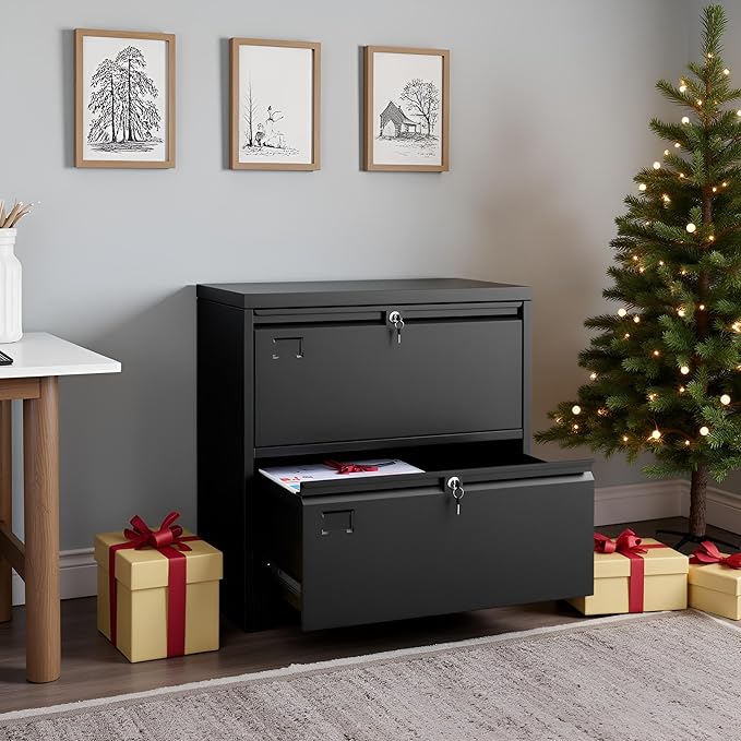 SUXXAN 2 Drawer File Cabinet, Lateral Filing Cabinet - Image 2