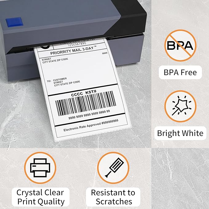 L LIKED 4000 Thermal Shipping Labels 4”x 6”in Fanfold, Permanent Adhesive - Image 5