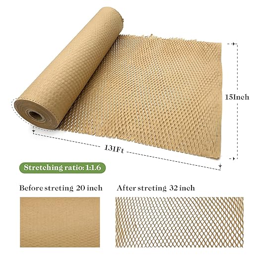 Honeycomb Packing Paper, Recyclable Moving Supplies Bubble Packing Wrap - Image 2