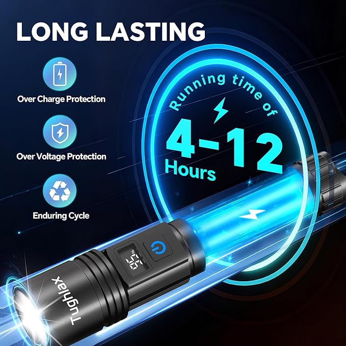 Rechargeable Flashlights 2 Pack, Super Bright Flash Light High Lumens 9900LX - Image 6