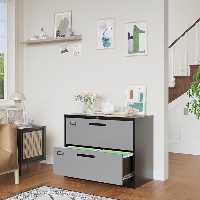 2 Drawer File Cabinet, Lateral Filing Cabinets - Image 9