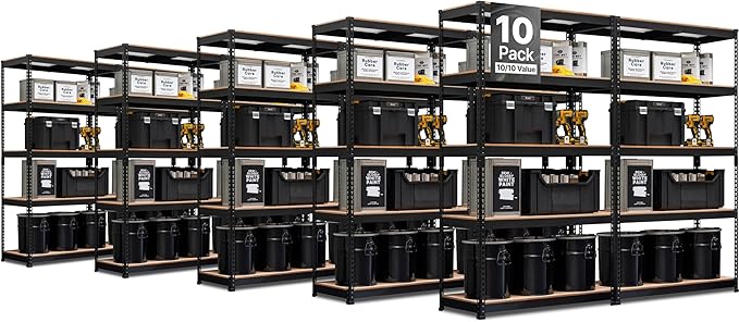 HOMEDANT 5-Tier Laminated Boltless Heavy Duty Metal Shelving Unit Adjustable by TheBestOrganizingSolution
