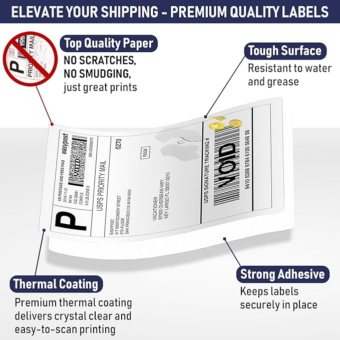 Thermal Shipping Labels 4x6, 1000 Labels/2 Stacks Commercial Grade - Image 5