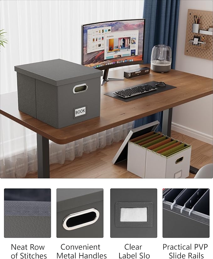 Oterri File Organizer Box with Lid, Portable Hanging File Box - Image 5