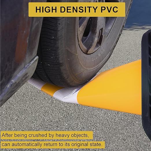 OrangeStar 6-Pack 36" Yellow Traffic Cones - Image 6
