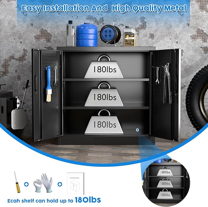 Metal Storage Cabinet, Garage Storage Cabinet - Image 5