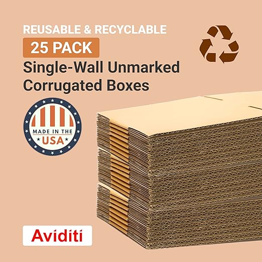 AVIDITI Shipping Boxes Flat 16"L x 8"W x 6"H, Moving and Storage - Image 4
