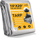 Tarp 10x20 Feet 14 Mil Heavy Duty Waterproof Tarp, Large Multipurpose Cover by Winpull