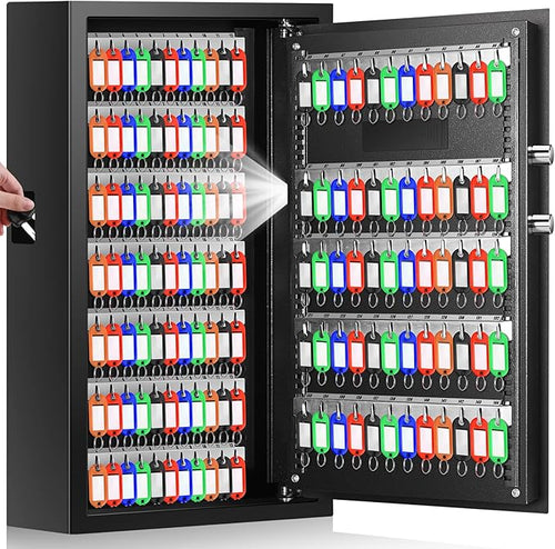 144 Keys Fireproof Key Cabinet, Anti-Theft Heavy Duty Key Lock Box by NebakneSafe