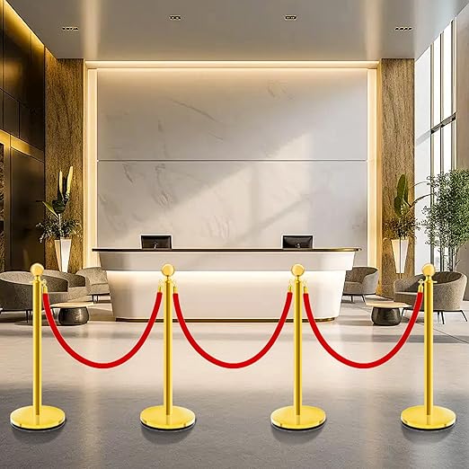 Gold Stanchions with Red Velvet Ropes - Image 7