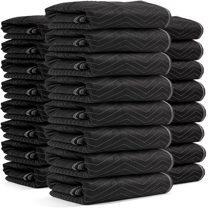 US Cargo Control Moving Blankets 72"x80" 24-Pack, Heavy Duty Packing Blankets by USCargoControl