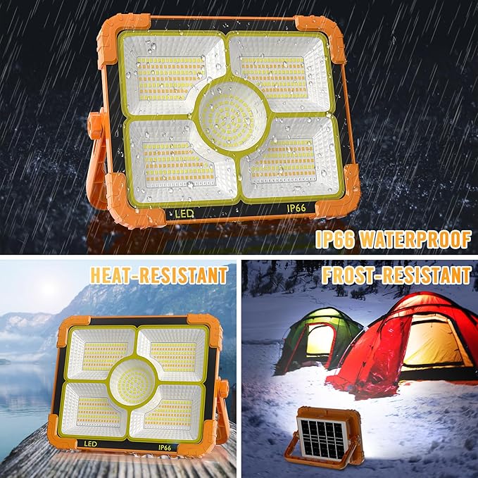 100W LED Solar Work Light, 466 LED 10000LM Magnetic Worklight - Image 7